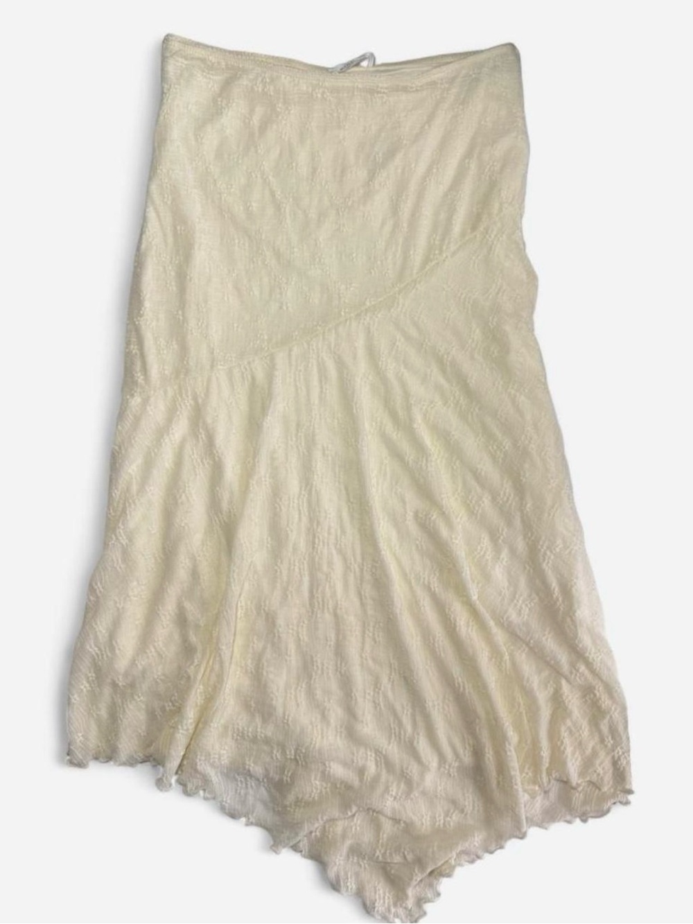 Kirious Cream White Asymmetrical Midi Skirt - Size M - Y2K Coquette - New